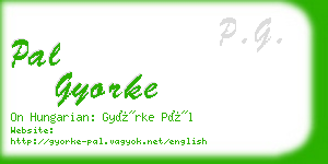 pal gyorke business card